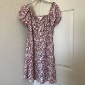 Off shoulder Mauve Floral Dress